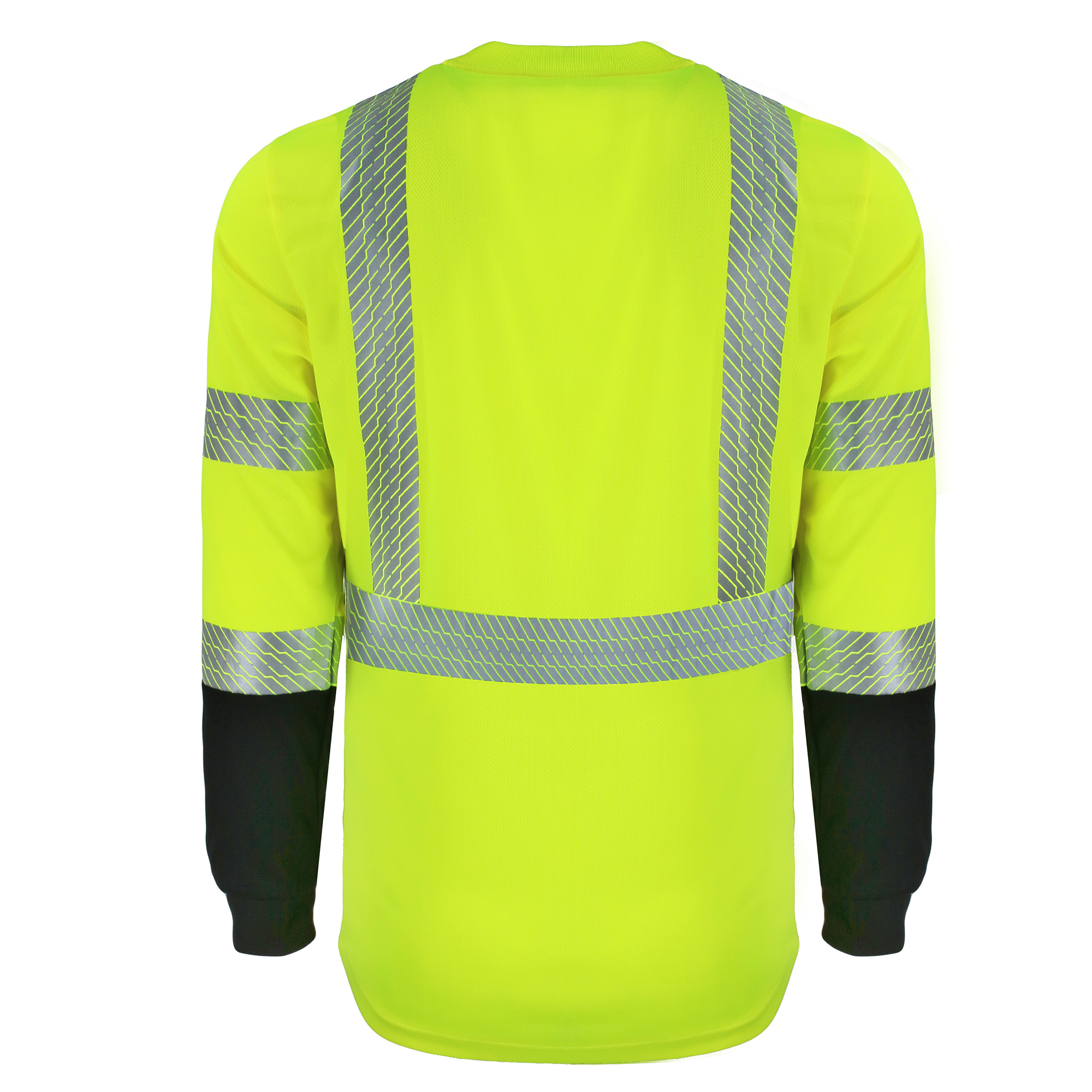 Picture of Safety Brite SB-C3LSBBSEG Class 3 Long Sleeve HI VIS Black Bottom Segmented T-Shirt